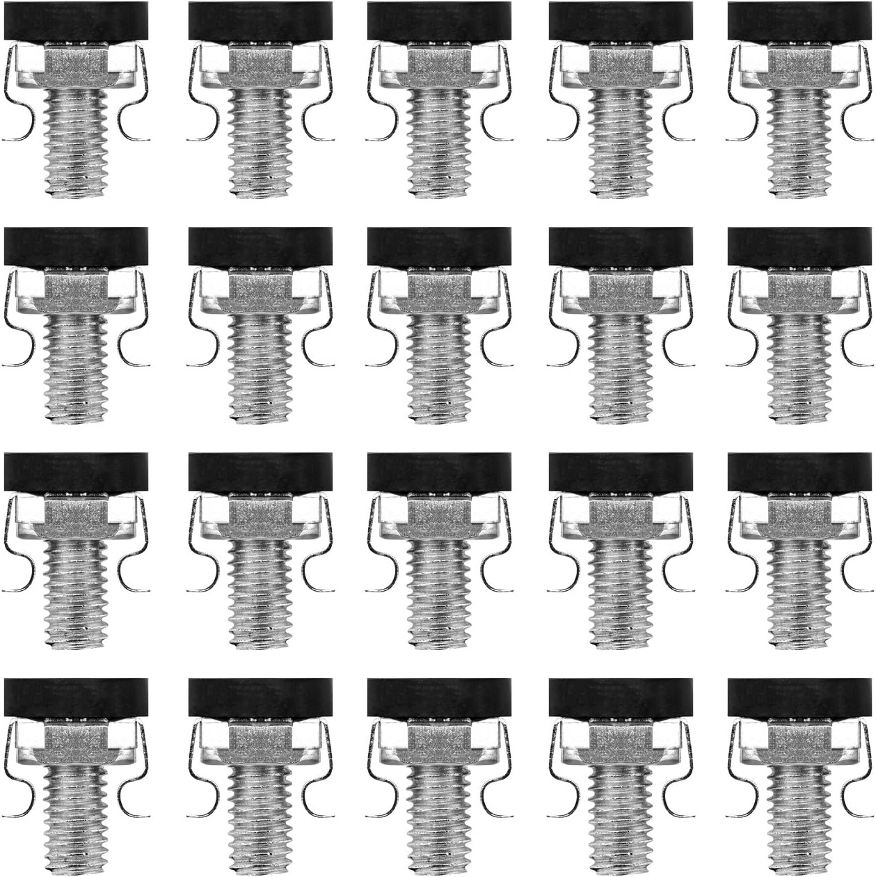 Deleycon M6 Cage Nuts Screws Set for Network Cabinets - Set of 20 Patch Panel Racks Server Enclosure 19 Inch 10 Inch Mounting Kit Steel - Silver