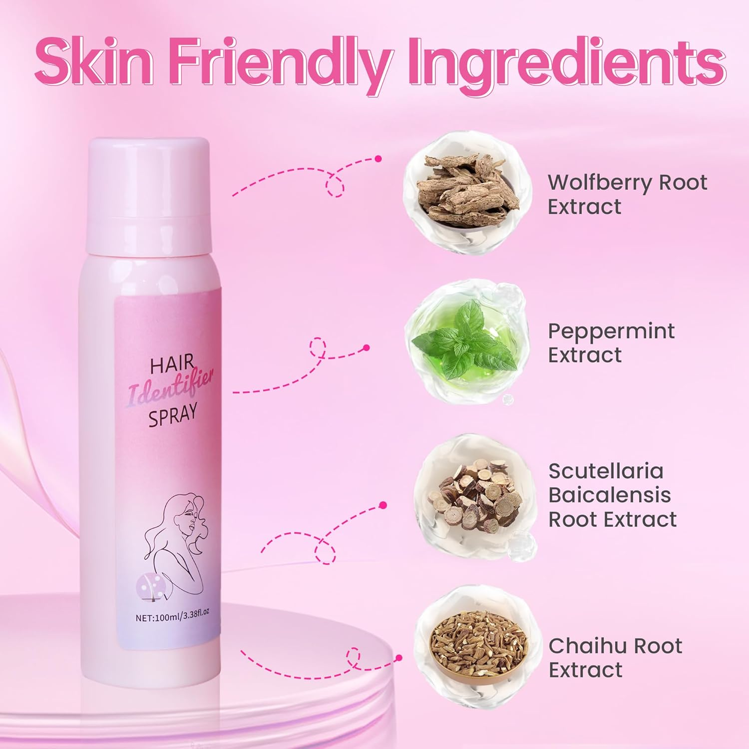 100Ml Hair Identifier Spray for Face Shaving, 100Ml with 5 Face Razor, Skin Body Hair Identifier Facial Spray Comfortable Grip Shavers and Dermaplaning Spray Set