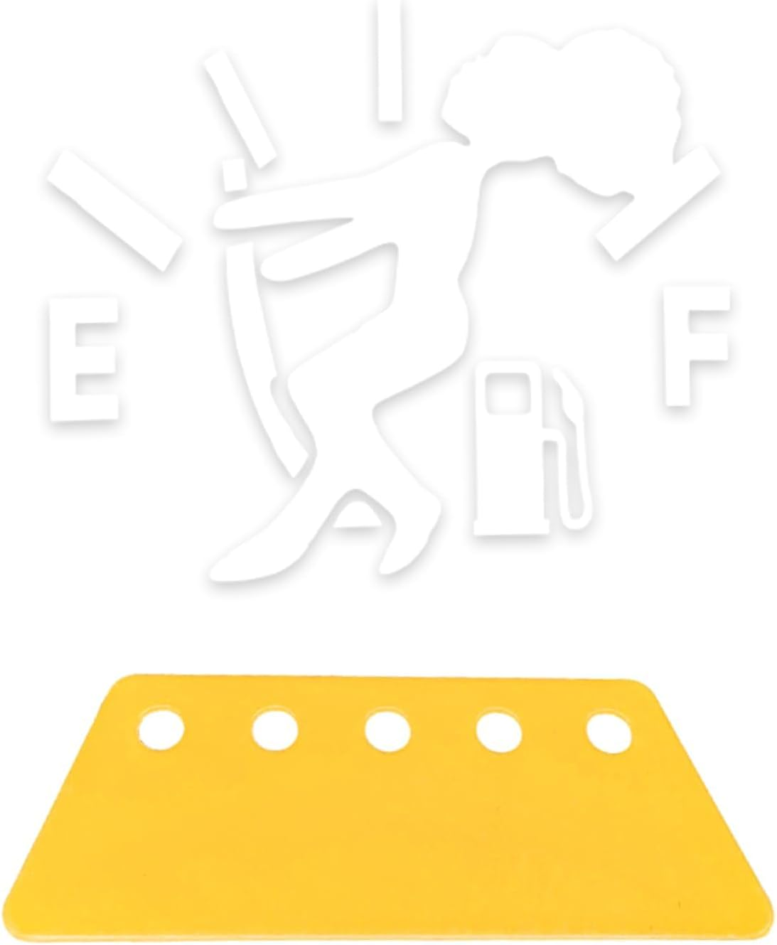 Funny Car Fuel Tank Sticker, EF Logo Waterproof High Gas Consumption Decal, Universal Vehicle Fuel Gage Empty Stickers Decor Suitable for Cars, Trucks, Motorcycles, Suvs (Hair Female) (White)