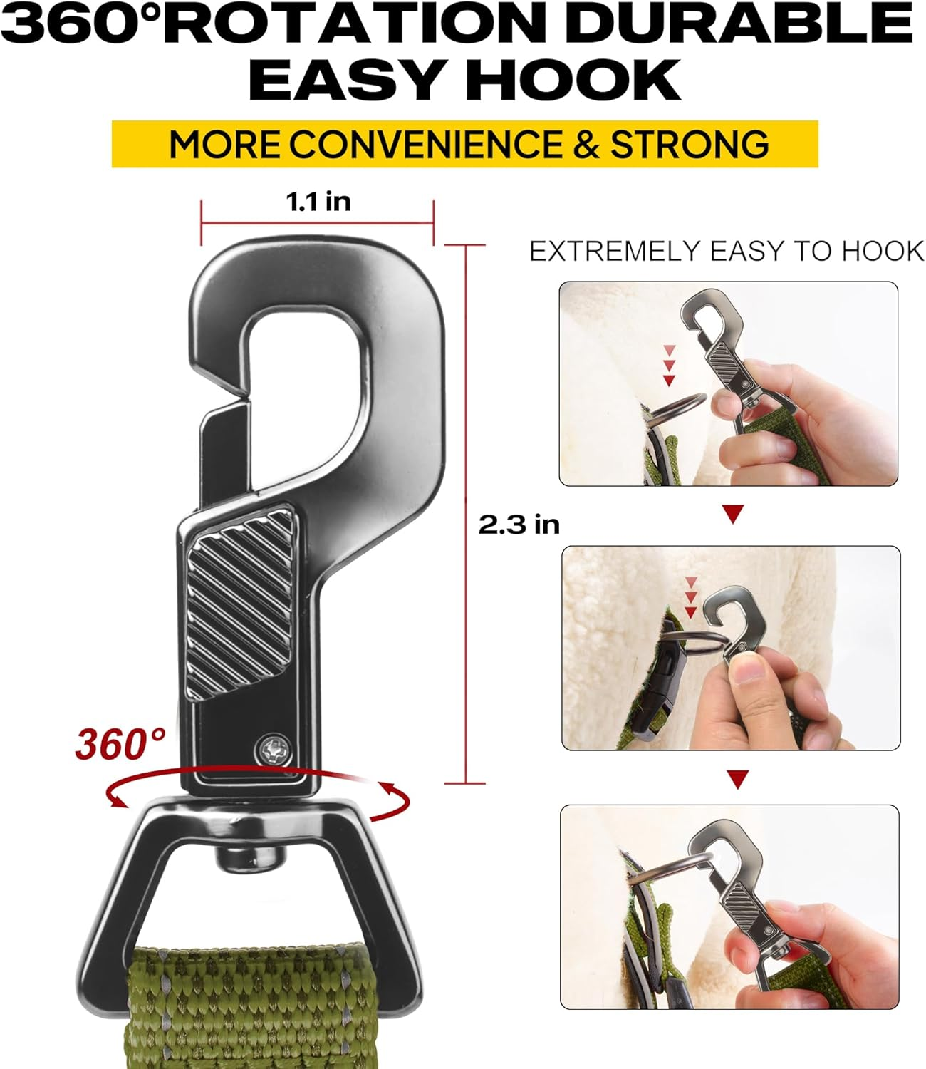 Fida Dog Leash Traffic Padded Two Handles, Advanced Easy Clasp, Heavy Duty Reflective Leashes for Control Safety Training, Walking Lead for Small to Large Dogs, 4 Ft, Green image number 3