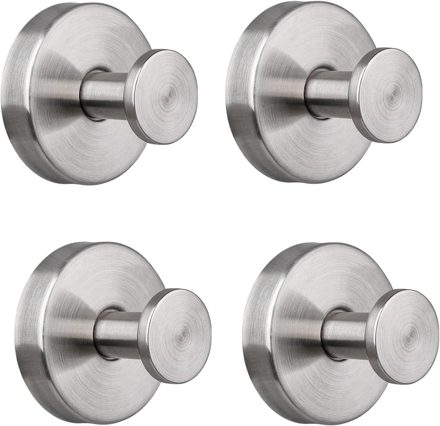 4 Pack Suction Cup Hooks for Shower, Towel Hooks for Bathroom Kitchen Glass Mirror Tile, Stainless Steel Suction Hooks for Hanging Towel Coat