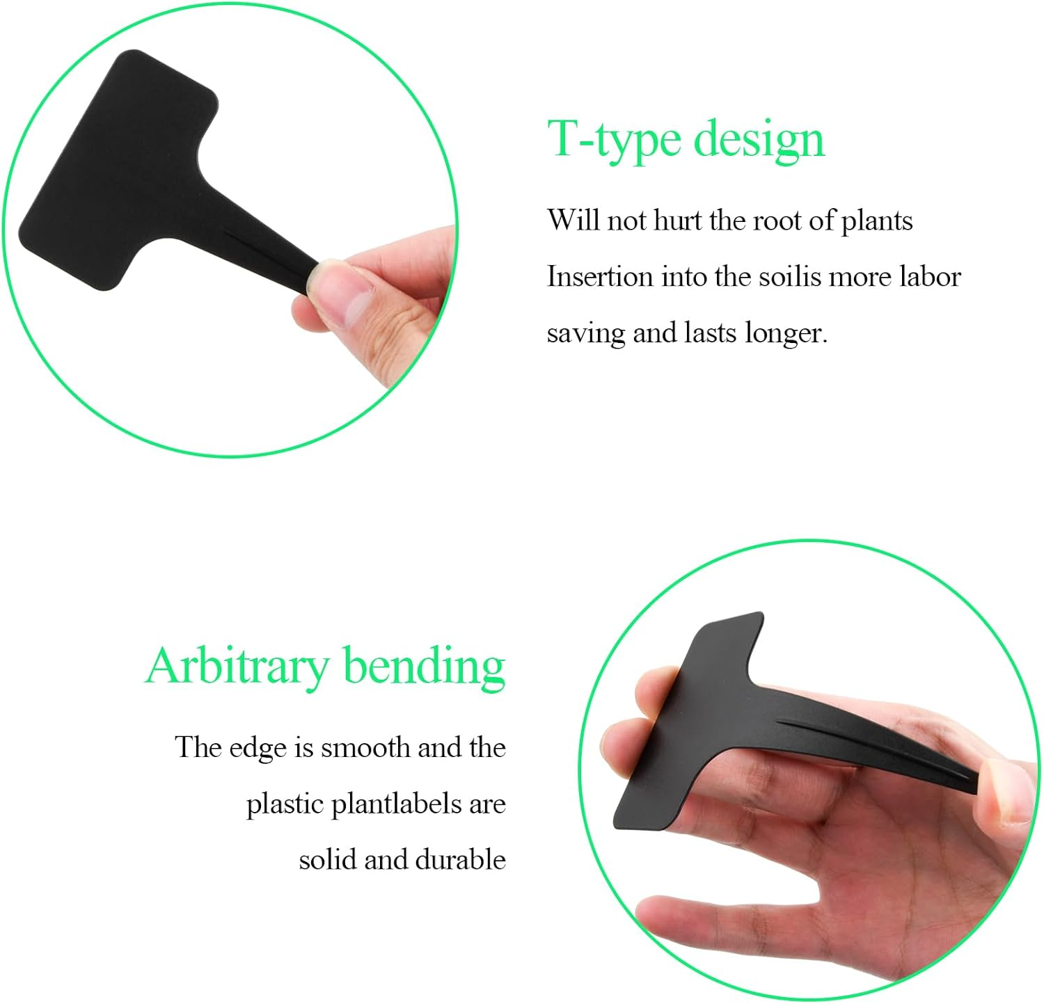 100 Pcs Black Plant Tags, Garden Label Potted Plants, Reusable T-Type Garden Labels Nursery Stake Tags, Plant Name Labels, for Outdoor Plants Herbs Flowers image number 3