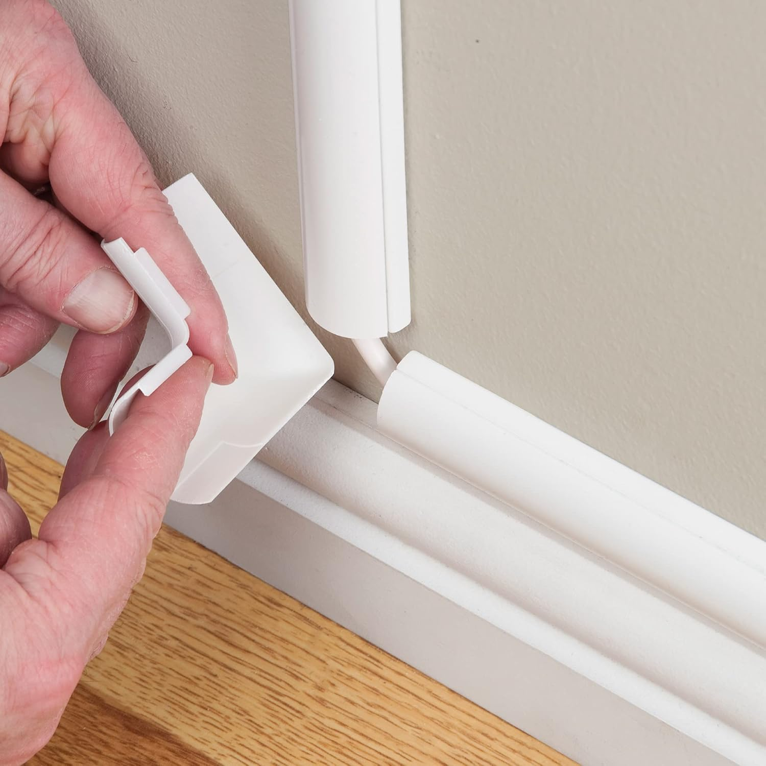 D-Line Micro+ Cable Trunking Clip-Over Accessory Multipack | Join Multiple Lengths of 20X10Mm Micro+ Cable Cover | 13 Piece Electrical Trunking Accessory Multipack - White CLOAP2010W image number 1