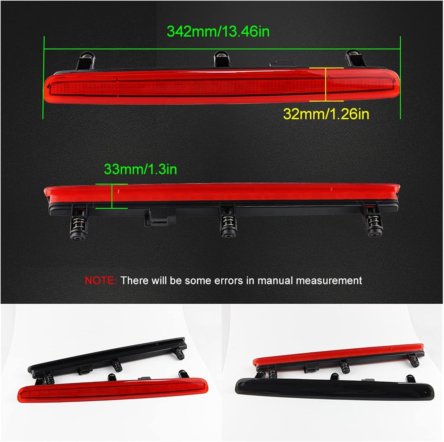 VOFIXE 1 PCS Light 3RD Third Brake Light Level Rear High Mount Stop Lamp, For, for VW, Transporter, For, for Multivan, CARAVELLE T5 2003 2004-2015 Automotive Brake Taillight(1Pcs LED Red Lens) image number 1
