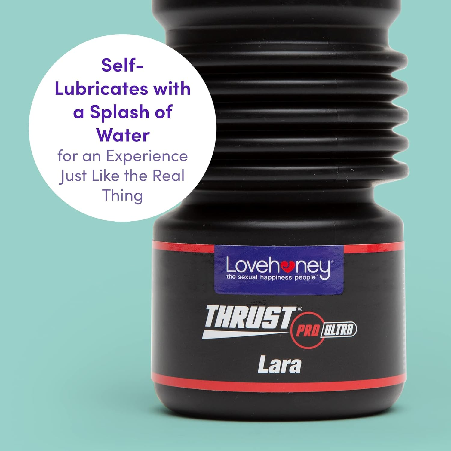 Lovehoney Thrust Pro Ultra Lara Male Masturbator Cup - 6 Inch Self Lubricating Realistic Vagina with Textured Canal - Vibrator Compatible Male Sex Toy - Waterproof - Flesh Pink image number 1