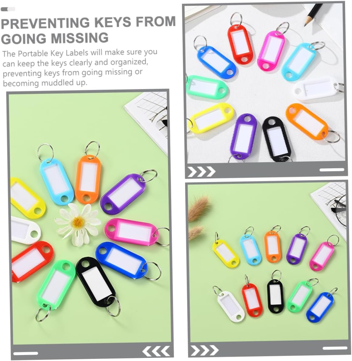 DEARMAMY Compact Label Tags Set 200Pcs Luggage Tags Keychain Suitcase Identifier Ideas for Travelers