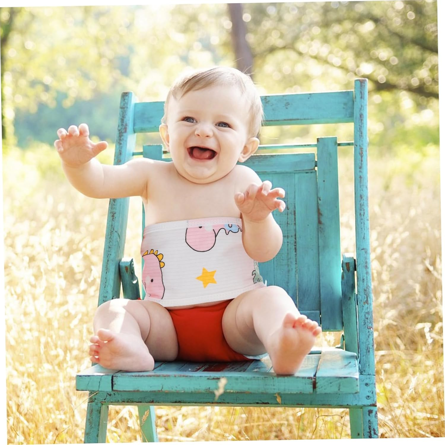 Belly Band Wrapping for Newborns Soft Breathable Belly Cover Boy Girl Adjustable image number 4