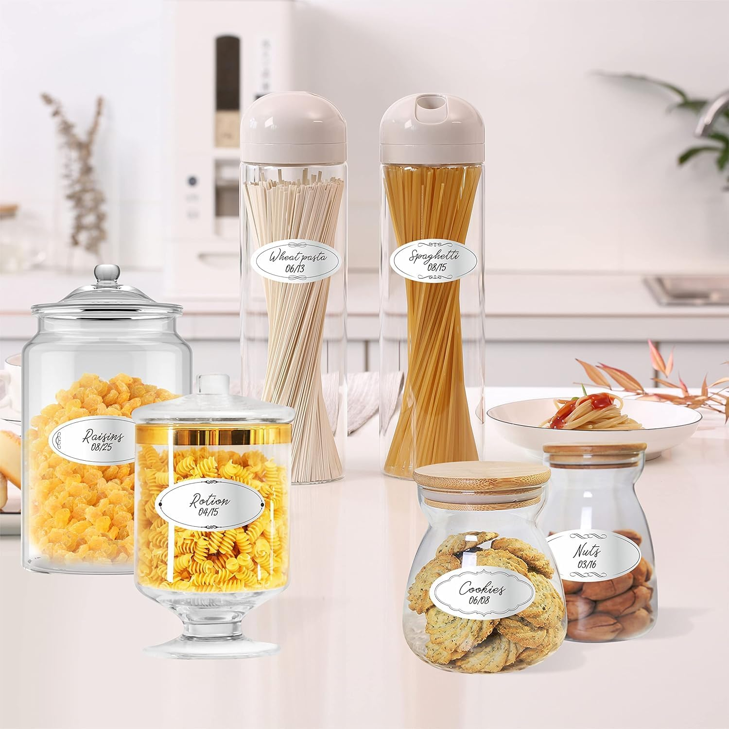 2 Roll Design Food Jar Stickers with Perforation Line,Dissolvable Food Label Stickers with Perforation Line,Canning Labels Food Jar Stickers,Dissolvable Food Labels Dissolvable Canning Labels for Jars image number 5