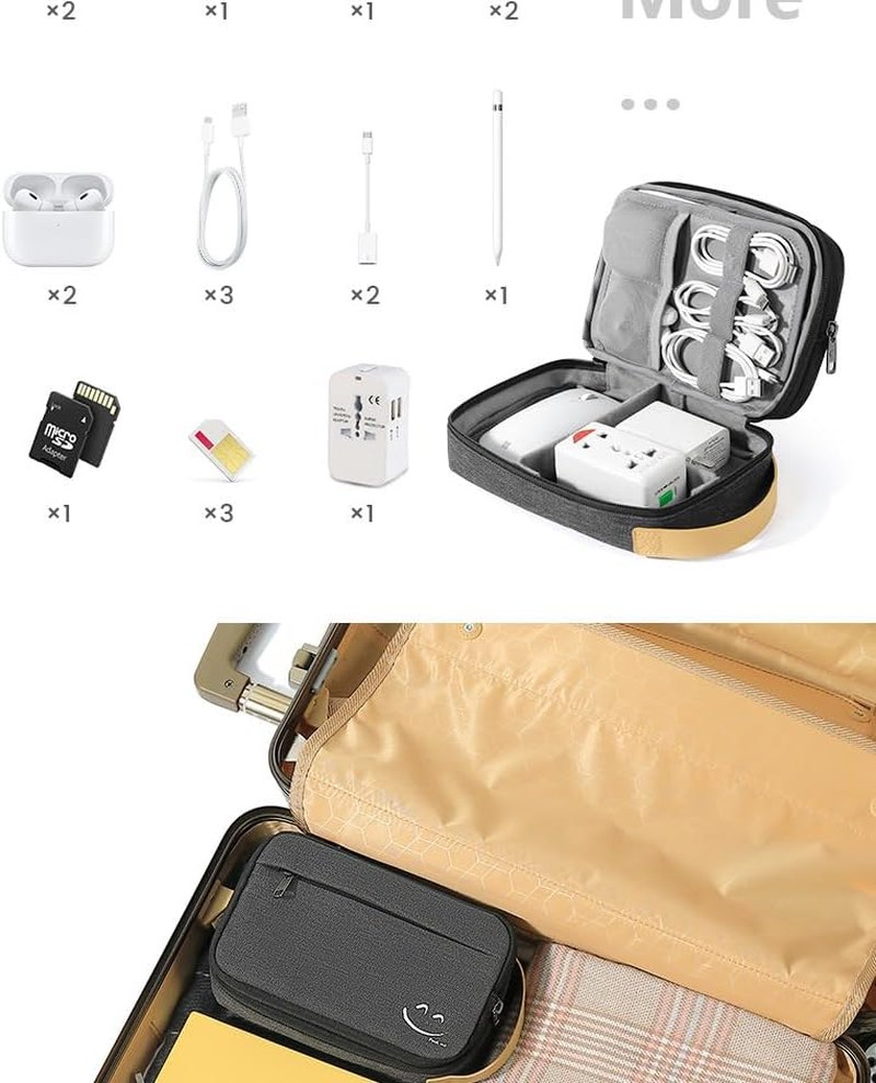 Travelkin Cord Organizer Travel,1 Pcs Electronic Organizer Travel Case, Cable Organizer Bag for Cords,Chargers Phone, Sd Card,Usbs (Black) image number 1