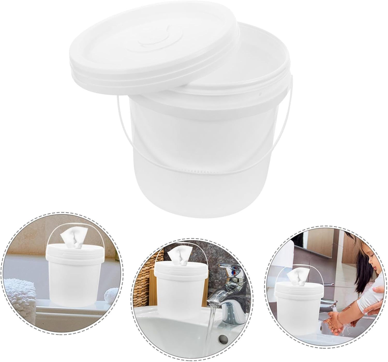 Tissue Box Holder Wipes Dispenser for Bathroom Refillable Wipes Container image number 6