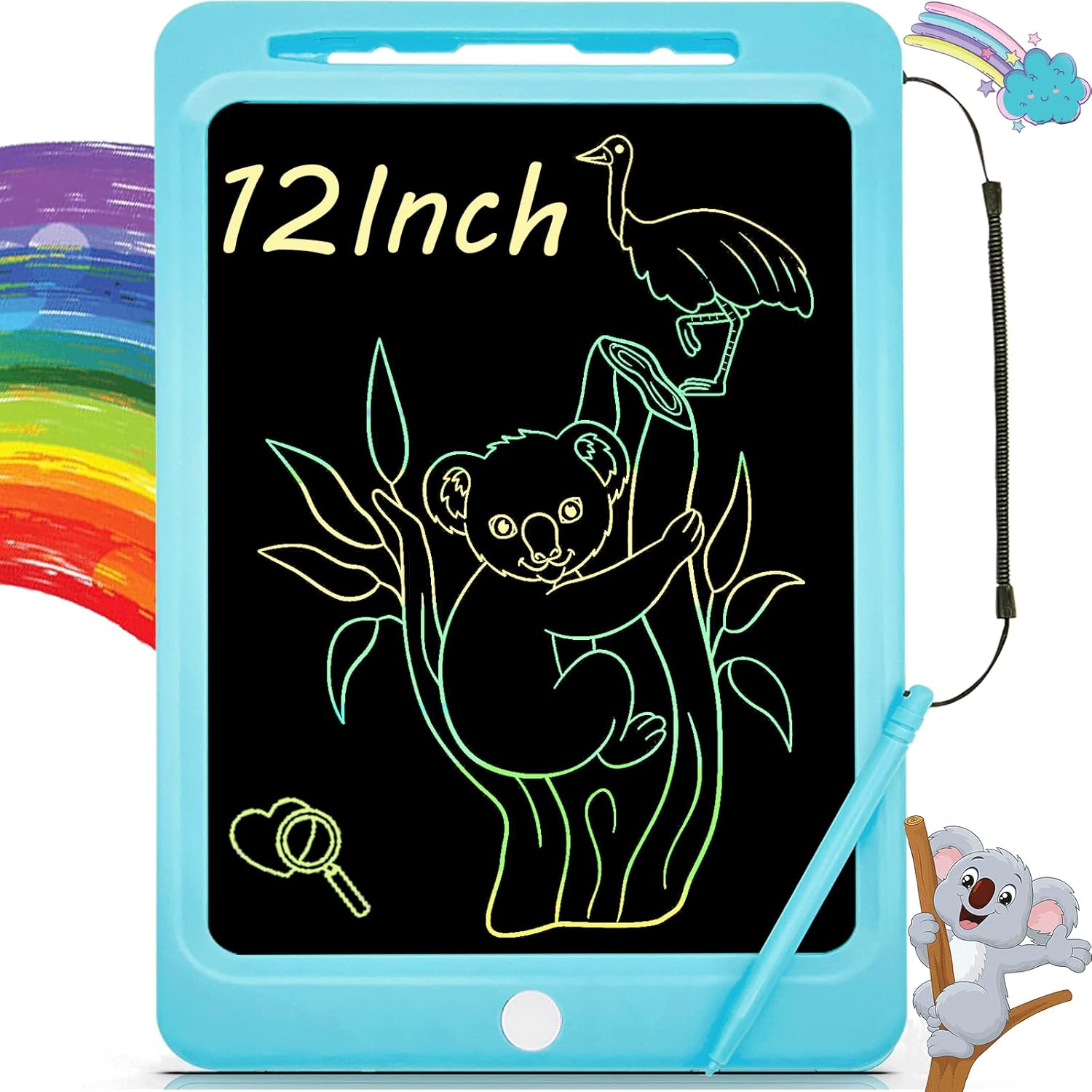 LCD Writing Tablet for Kids 12Inch,Toys Doodle Board Electronic Drawing Pad for Boys Girls Age 3-8 Years, Toddler Drawing Tablet Travel Essentials Christmas Birthday Gift, Blue image number 3