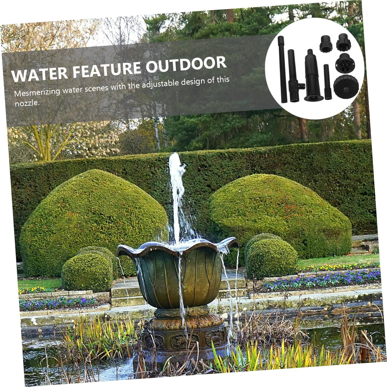 HAKIDZEL Outdoor Water Fountain Nozzle Pond Fountain Spray Head Water Feature Sprinkler Head image number 6