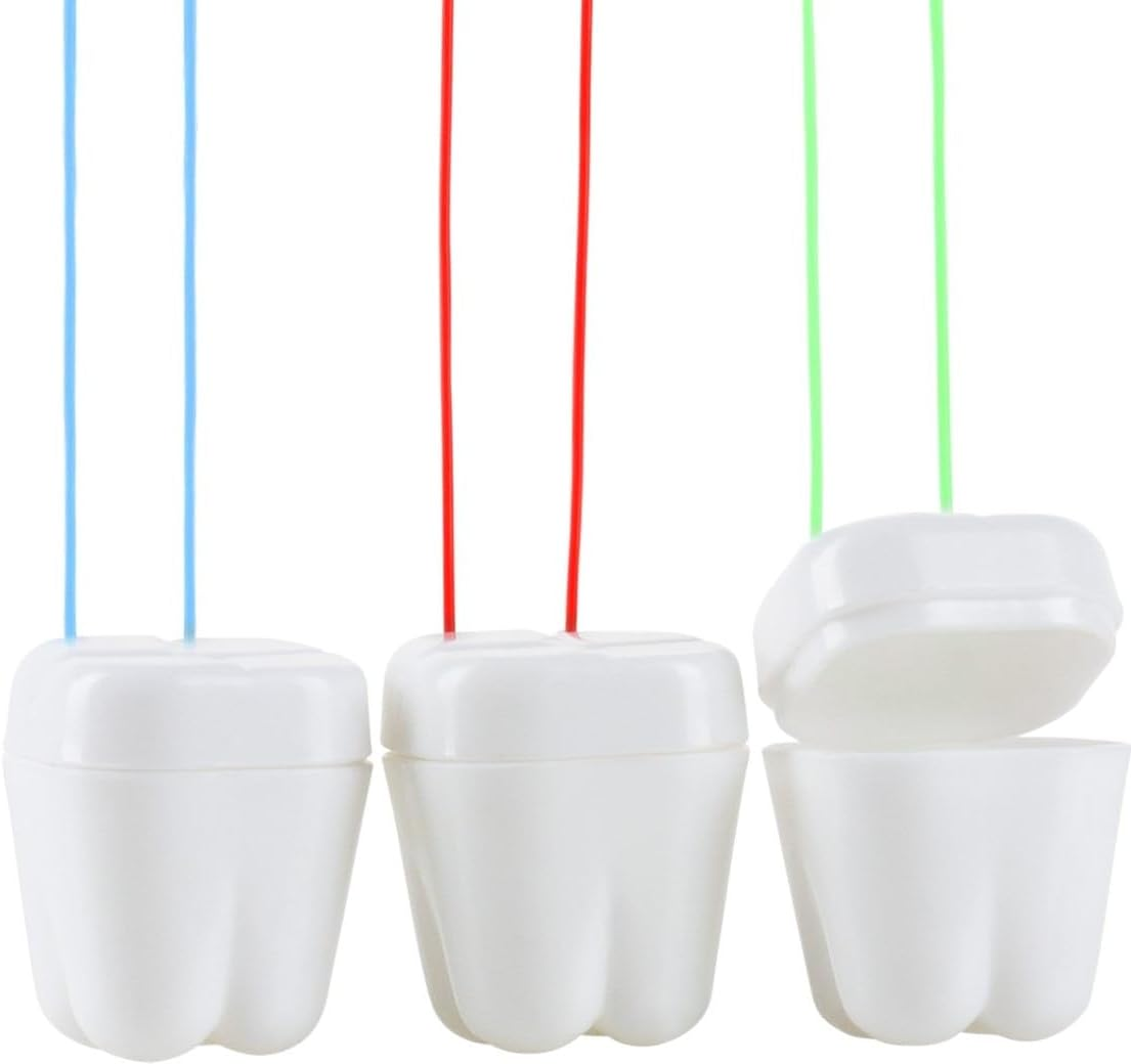 100-Pack Tooth Saver Necklace Holders | Colorful Teeth Saver Necklaces | Tooth Fairy Kids Necklaces | Great Dentist Office Incentive Reward Prize and Unique Keepsake Box image number 1