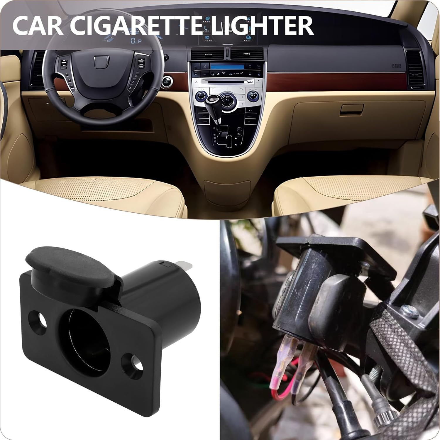 Emsea 2Pcs 12V/24V Car Cigarette Lighter Socket Waterproof Cigarette Lighter Female Socket for Car Marine Motorcycle Truck RV ATV image number 2