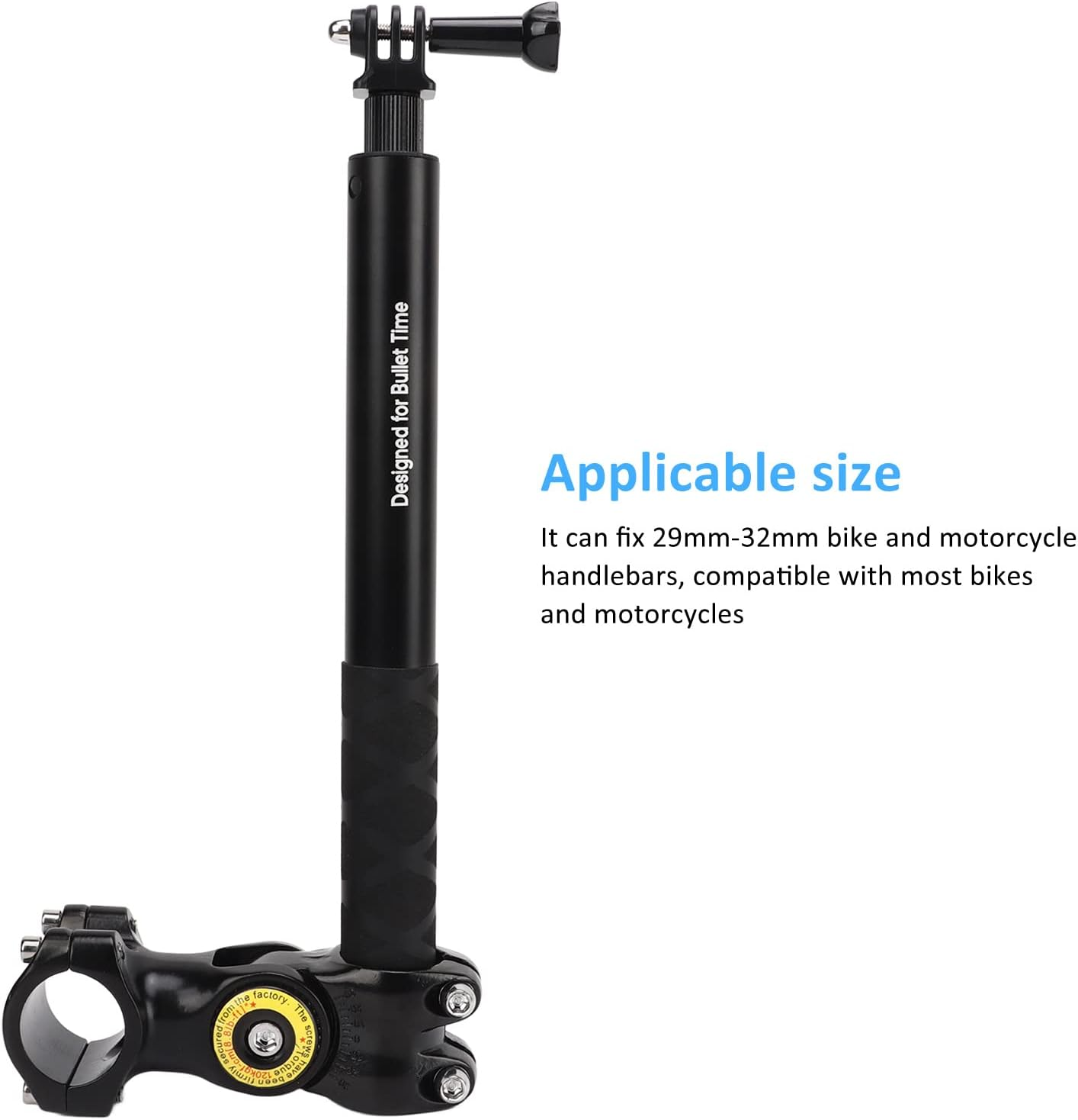 Motorcycle Invisible Selfie Stick, Bike Selfie Stick Handlebar Mount Camera Bracket, Action Camera Bracket Adapter Clamp Holder, Adjustable Length, for 11/10/9/8 for Ins image number 4