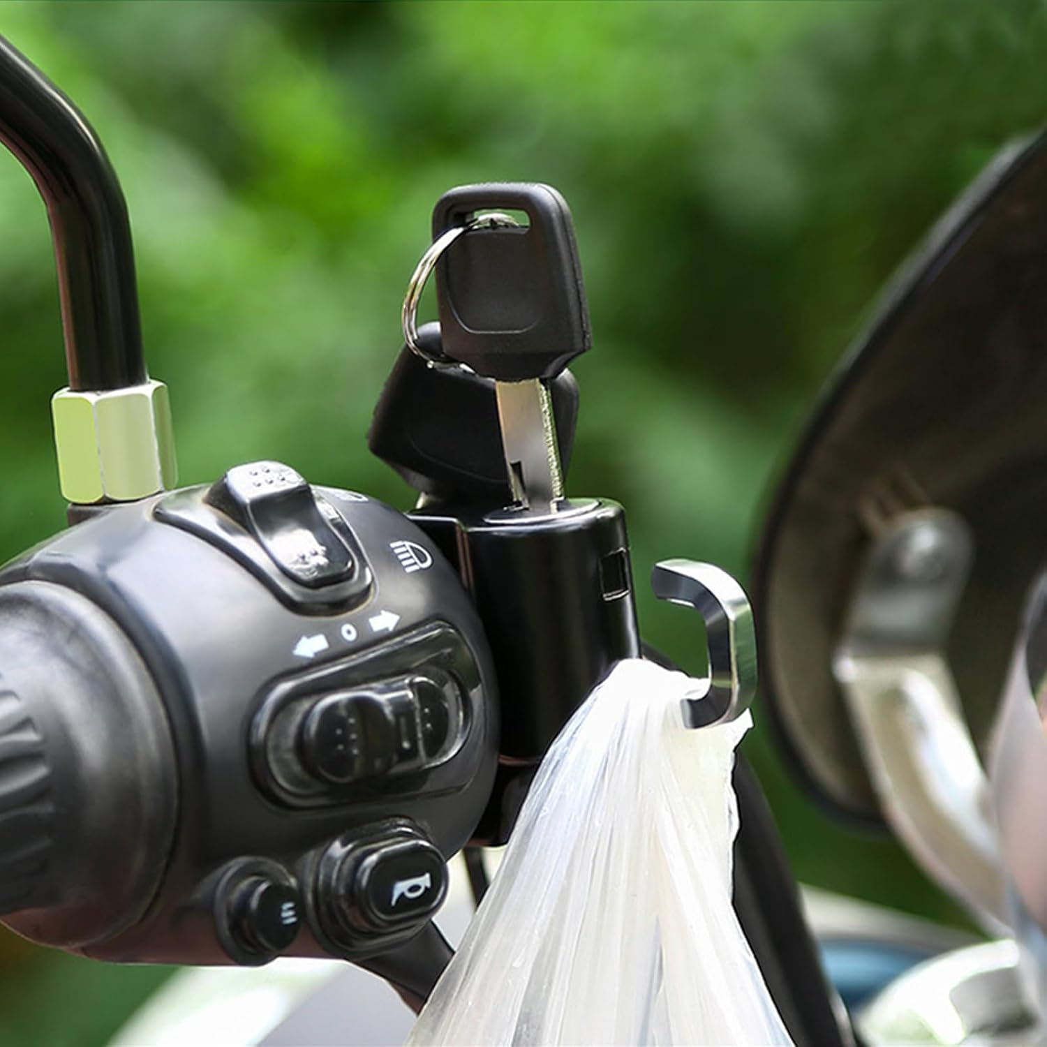 Motorcycle Helmet Lock, Aluminum Alloy anti Theft Helmet Security Locks, Universal Tamper-Proof Helmet Locks for Motorbike Scooter Bike, Motorcycle Accessories (1PCS) - Helmet Lock+Cable image number 5