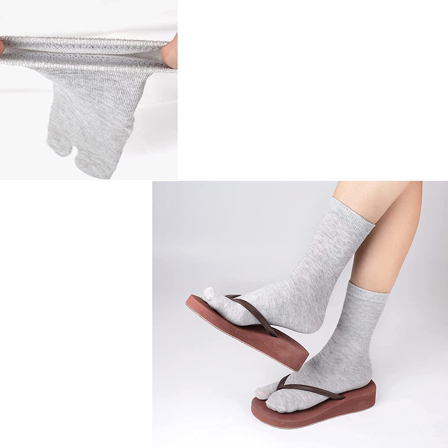 3PCS Split Toe Womens Tabi Socks Japanese Socks Split Toe Womens Flip Flop Socks for Men Women image number 4