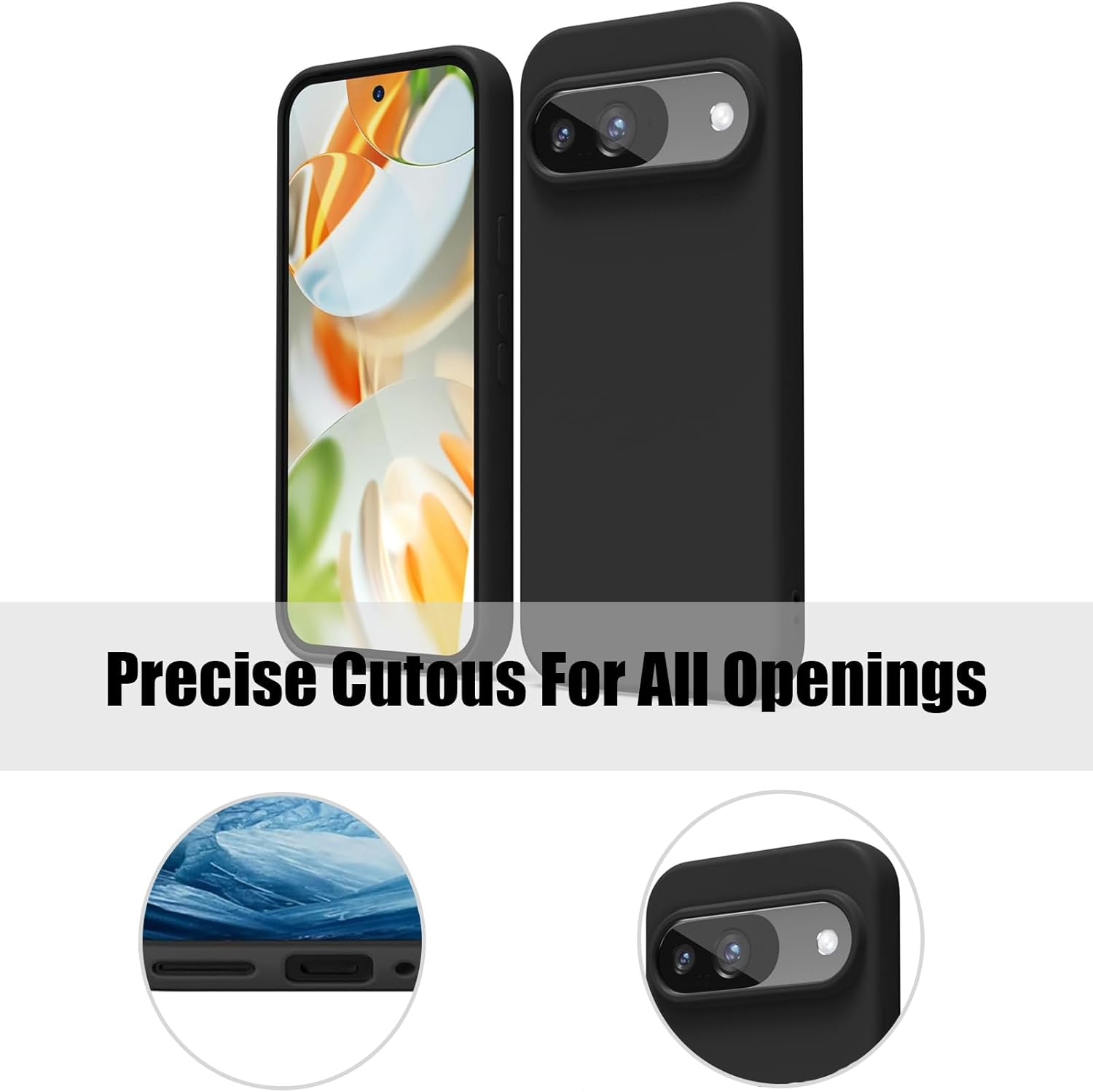 Case for Google Pixel 9/9 Pro 2024 6.3",Liquid Silicone Slim Full-Body Protective Phone Case Cover,Rugged Anti-Drop Shockproof Scratch Protective Case (Green) image number 4