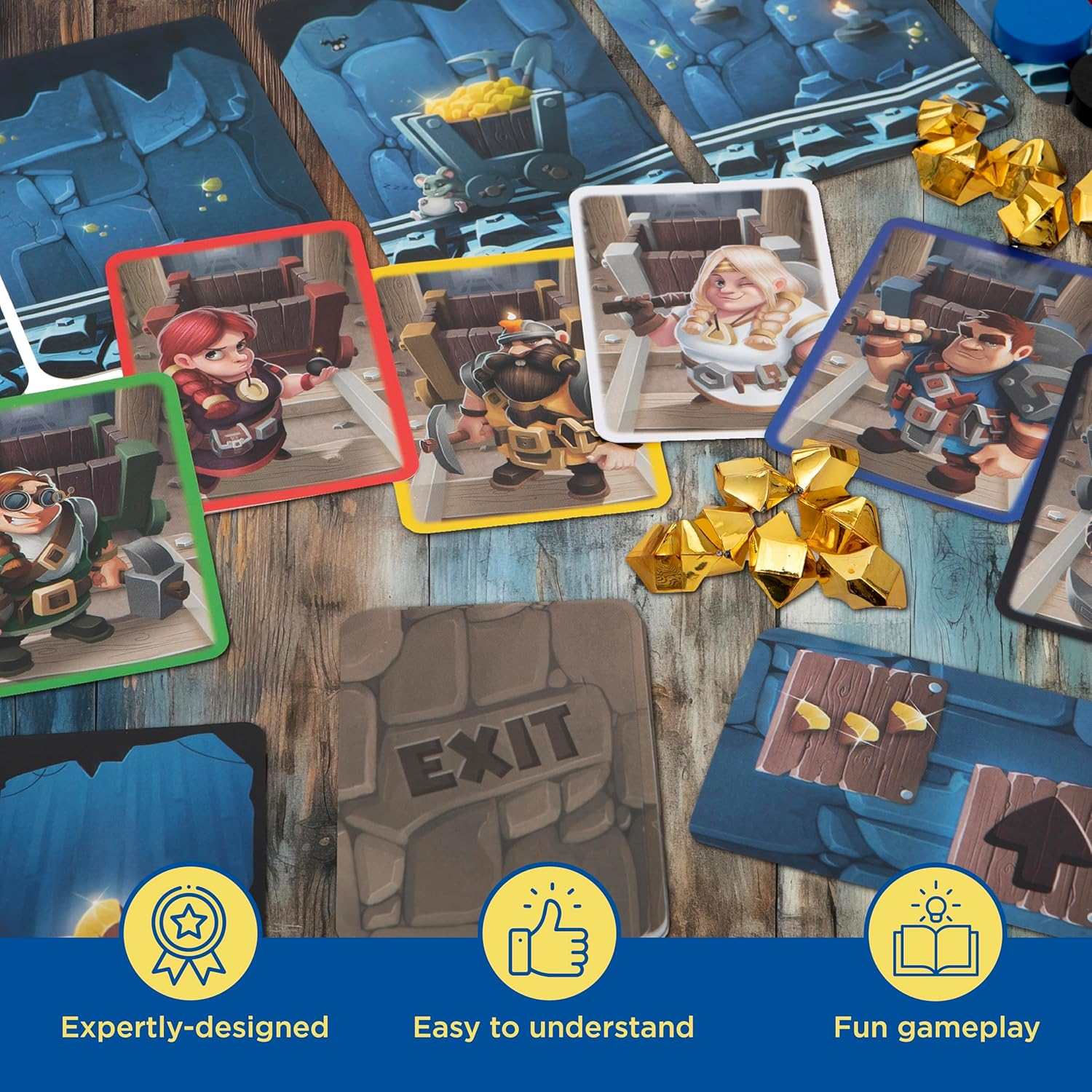 Thames & Kosmos My Gold Mine: Open & Play, Luck-Based Card Game, Family Games for Game Night, Board Games for Adults and Kids, for 2 to 6 Players, Age 7+ image number 5