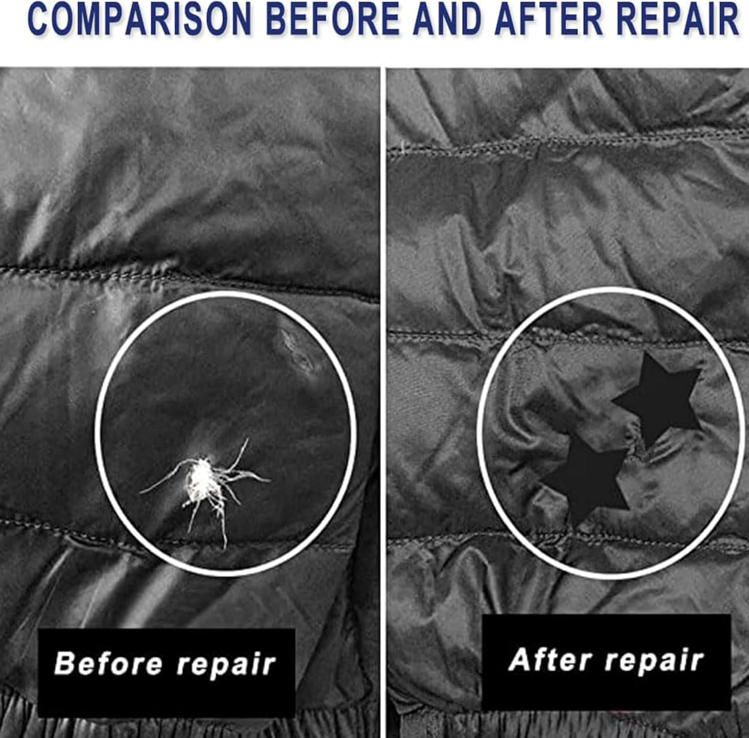 12 Sheets Repair Patches for down Jackets,Non-Marking Repair Torn Hole Patch Sticker,Waterproof Fabric Repair Patch,Multi Sizes & Shapes,For Coat Clothing Tent Sleeping Bags Ski Pants Holes Fixing image number 6