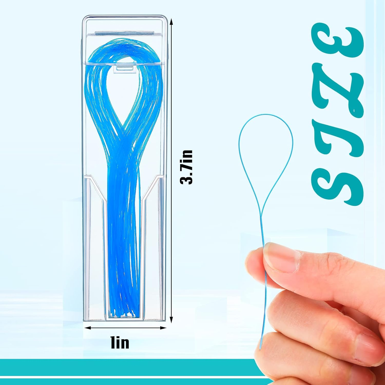 1000 Pcs Floss Threaders for Braces, Bridges, and Implants Dental Threader, Multifunctional Nylon Loop Design for Your Teeth, Pack of 20 (Blue) image number 4