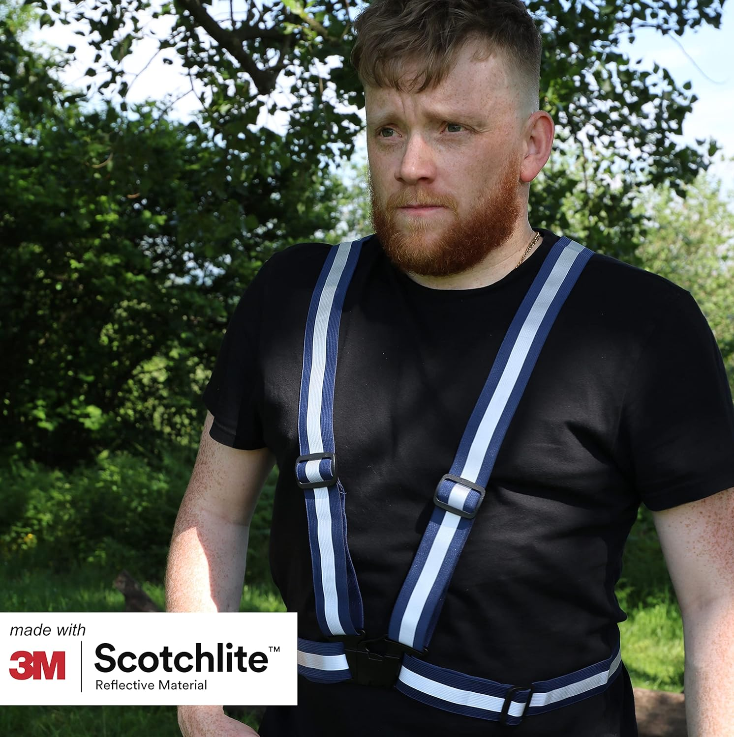 Salzmann Reflective Vest | High Visibility Cross Belt with Adjustable Straps | Ideal for Cycling, Running and Other Outdoor Activities | Made with 3M Scotchlite - Navy image number 5