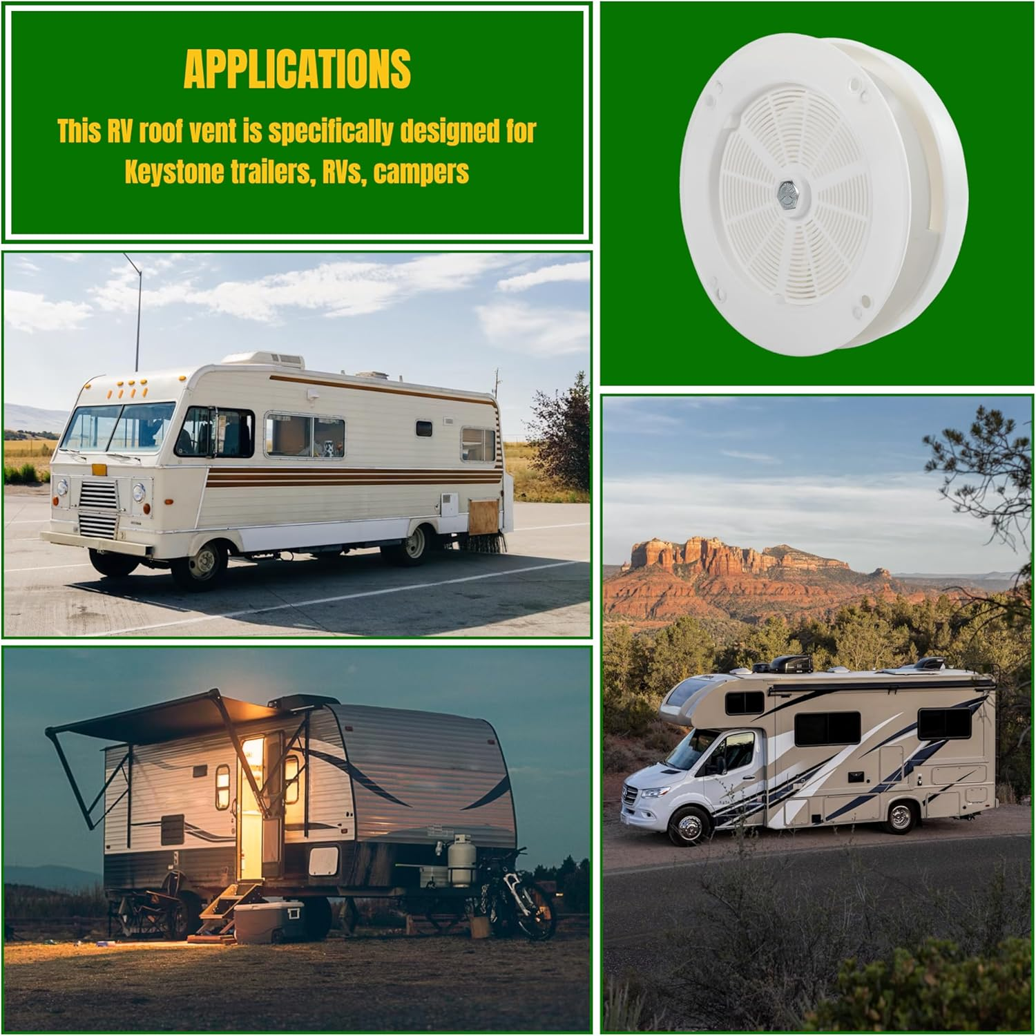 1 Pcs RV Roof Mushroom Vent Plumbing Vents with 1 Pcs Water Cover Guard Cap for Trailers Motor Homes Campers, White image number 4