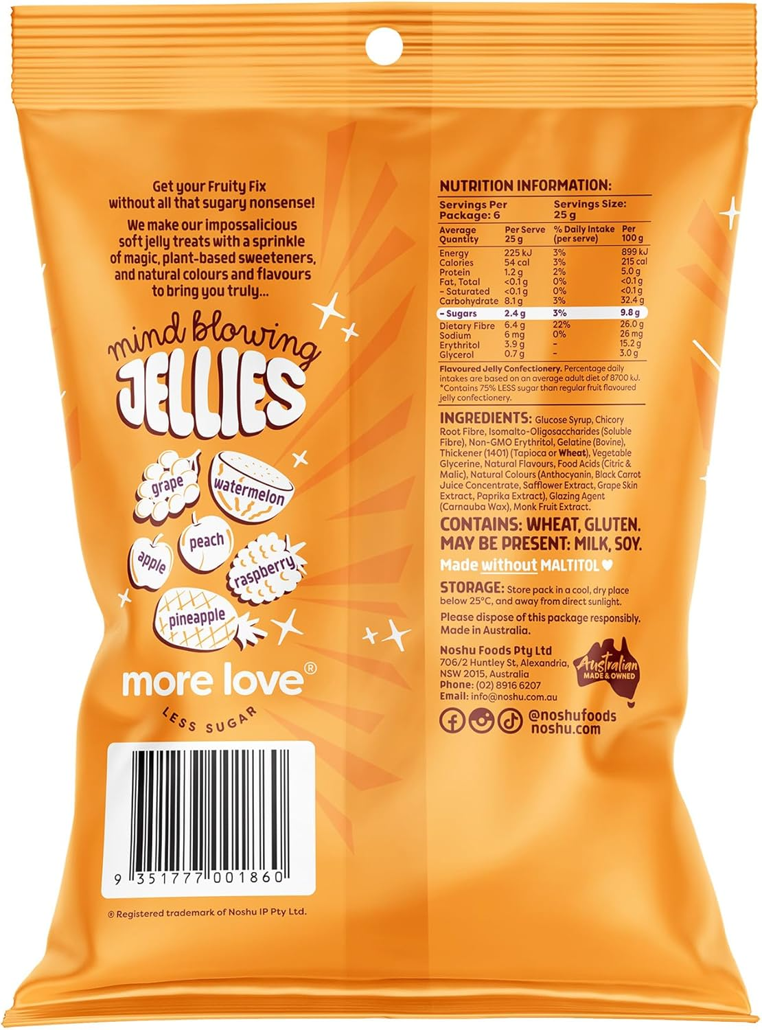 Noshu Less Sugar Jellies &ndash; Fruity Fix 150G