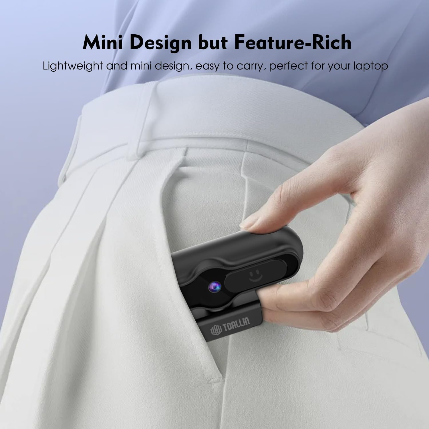 TOALLIN 4K Webcam for PC, 1/2.5" Sensor & 12MP, 1080P & 60FPS, PDAF Auto-Focus, Built-In Mic and Sliding Privacy Cover, USB Web Camera for Laptop, Conferencing, Streaming and Video Calls image number 4