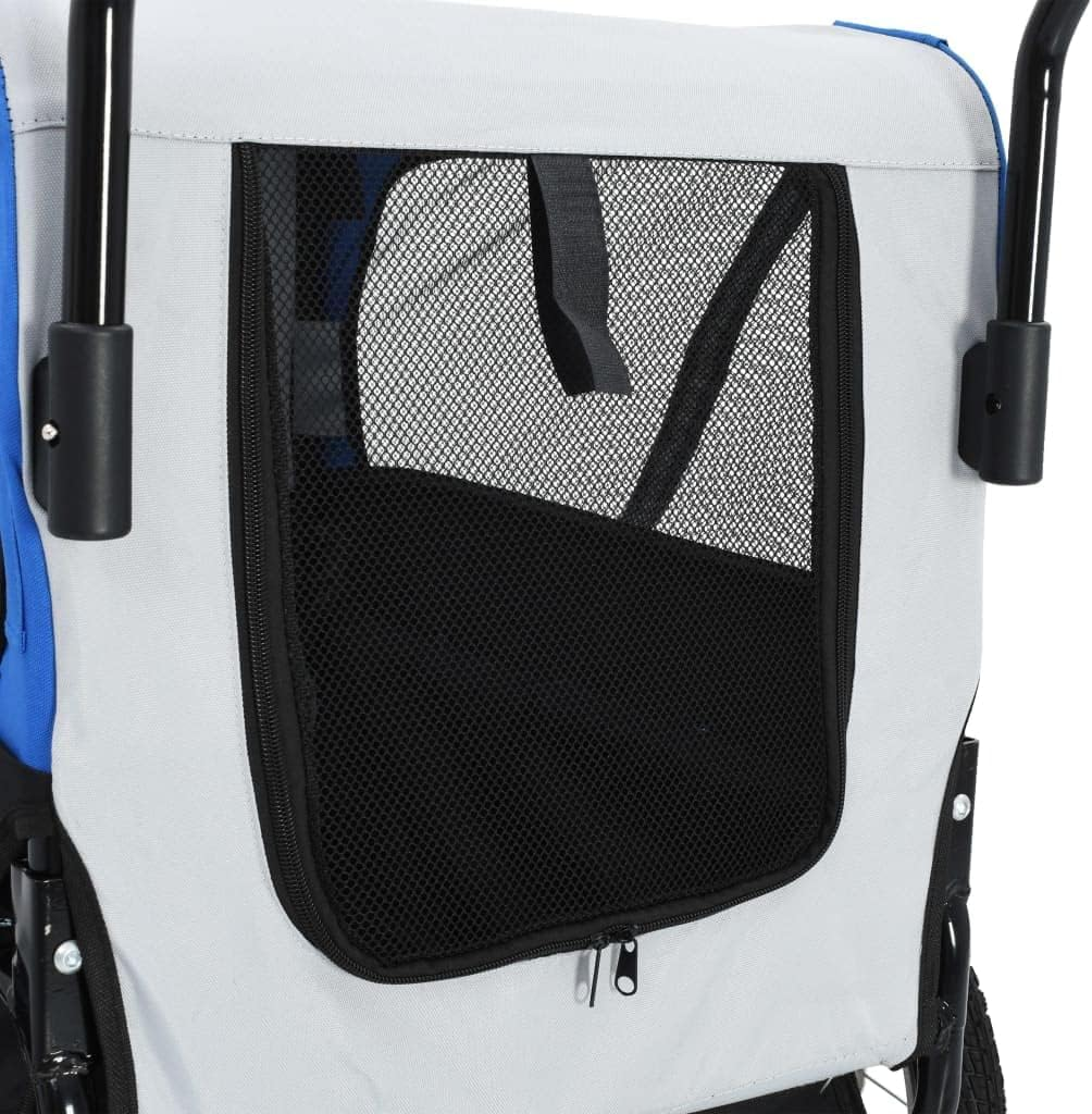 Pet Stroller Dog Stroller Cat Stroller 2-In-1 Dog Pet Bike Trailer Dog Stroller with 360-Degree Swivel Wheels for Puppy Small-Medium Dog, Cat Dog Pram Dog Cat(Color:Blue)