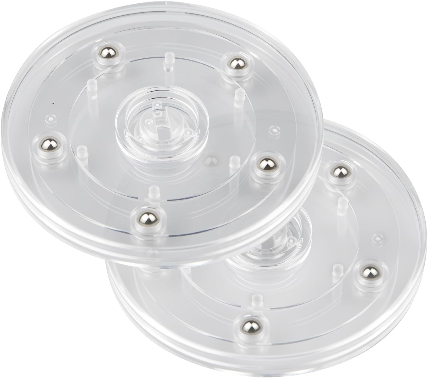 2 Pack 4" Lazy Susan Turntable Acrylic Ball Bearing Rotating Tray for Spice Rack Table Cake Kitchen Pantry Decorating TV Laptop Computer Monitor image number 2