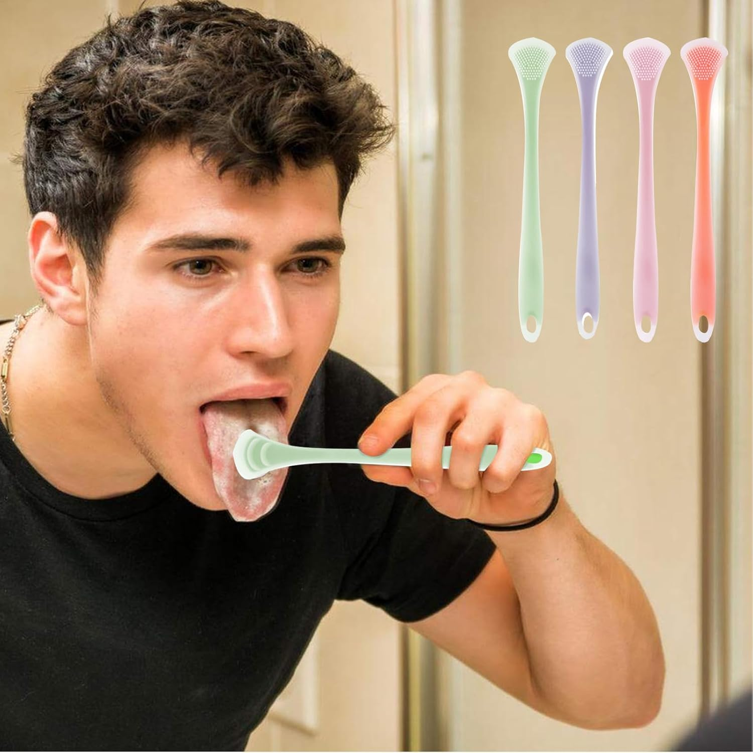 Tongue Scraper | Fresher Tongue Tools Healthy Oral Hygiene Brushes | Healthy Oral Hygiene Brushes Silicone Dentals Tongue Scraper for Fresher Breath Puchen image number 3