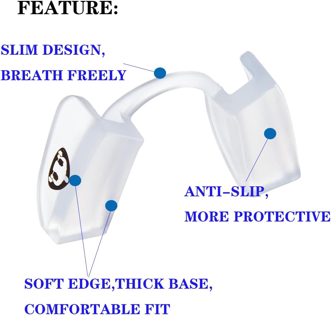 Powerlifting Mouth Guard for Sports and Fitness, Weightlifting Mouth Guard (Bodybuilding, Hold Fit, Competition) (1 Pack Clear) image number 4