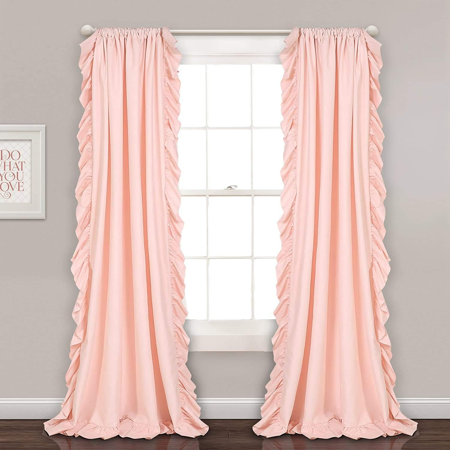 Lush Decor Reyna Window Curtain Panel Pair, 84" X 54", Pink