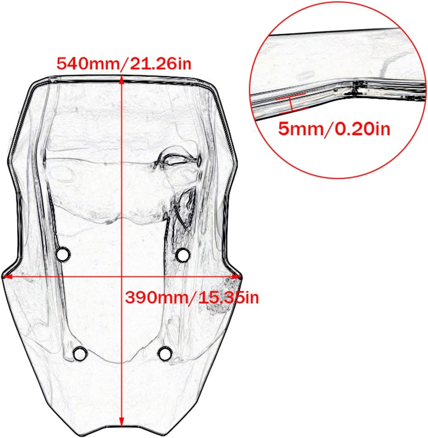 KANGYEBAIHUODIAN Fit for C400 2019-2021 Windscreen Windshield Fit for BMW C400X 2019 2020 2021 Wind Shield Screen Protector Parts (Color : Smoke) image number 3