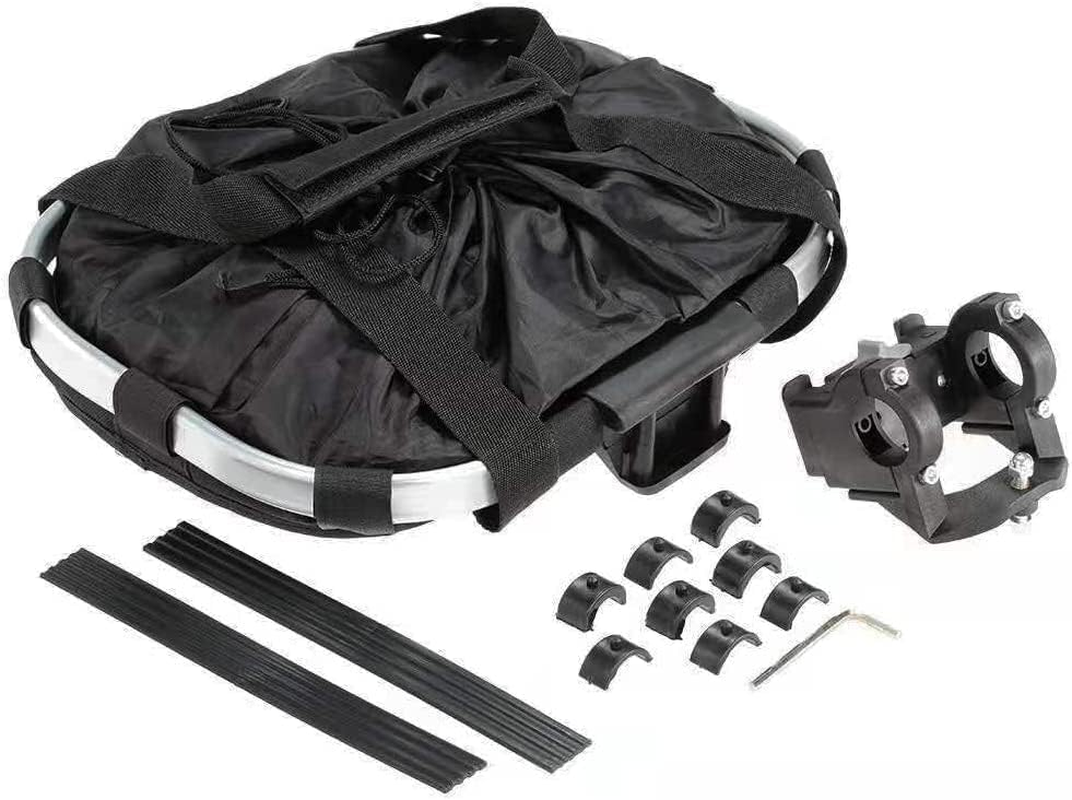 Bike Basket Foldable Bicycle Front Handlebar Bag Bike Rack Storage Pet Basket Removable Quick Installation Suitable for Cycling Bring Pets Shopping Grey image number 4