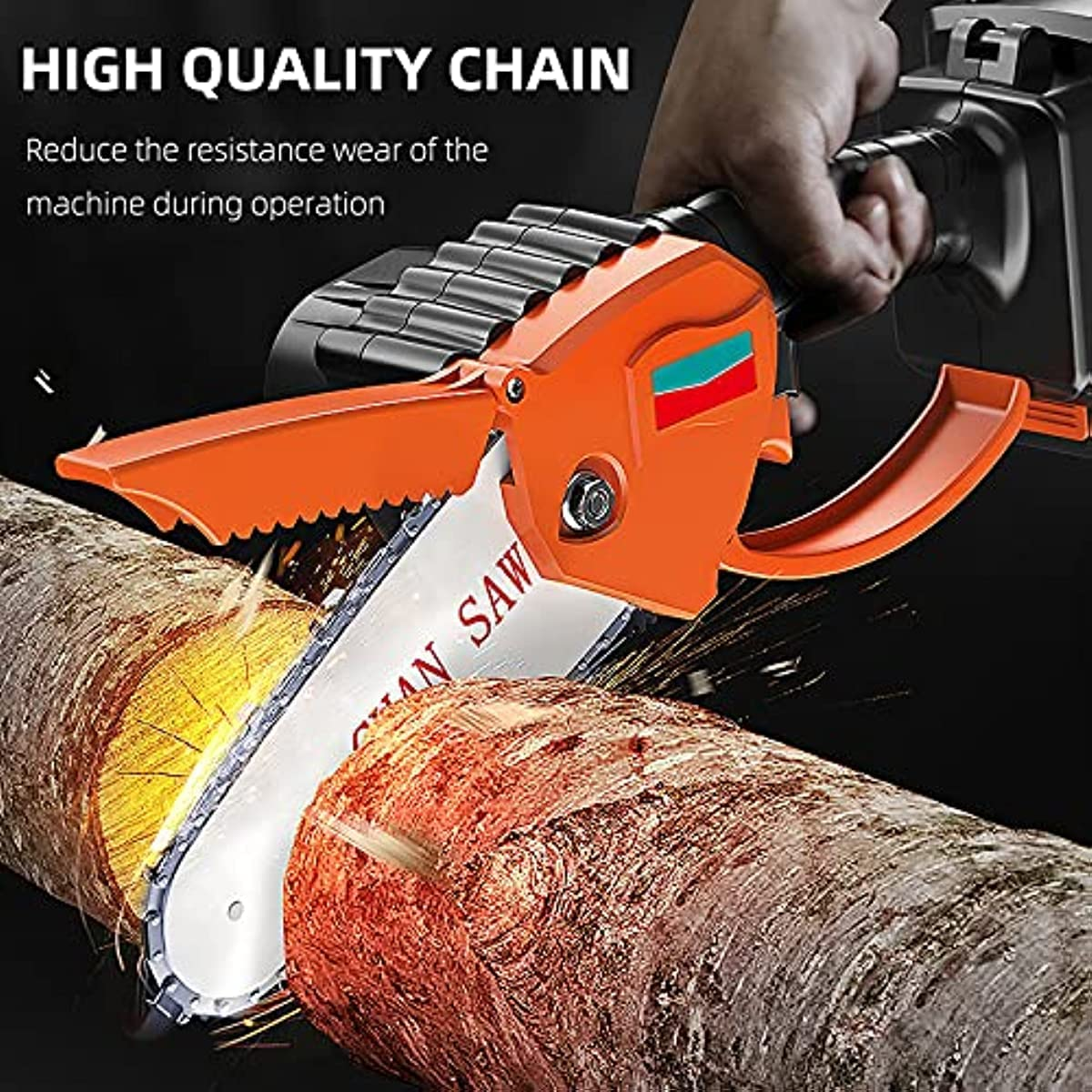 [2 Pieces] 6 Inch Mini Chainsaw Chain, 6 Inch Replacement Chains for Cordless Electric Portable Mini Chainsaw, FIFCHALL Guide Saw Chain for All 6-Inch Mini Chainsaws for Wood Branch Cutting image number 3