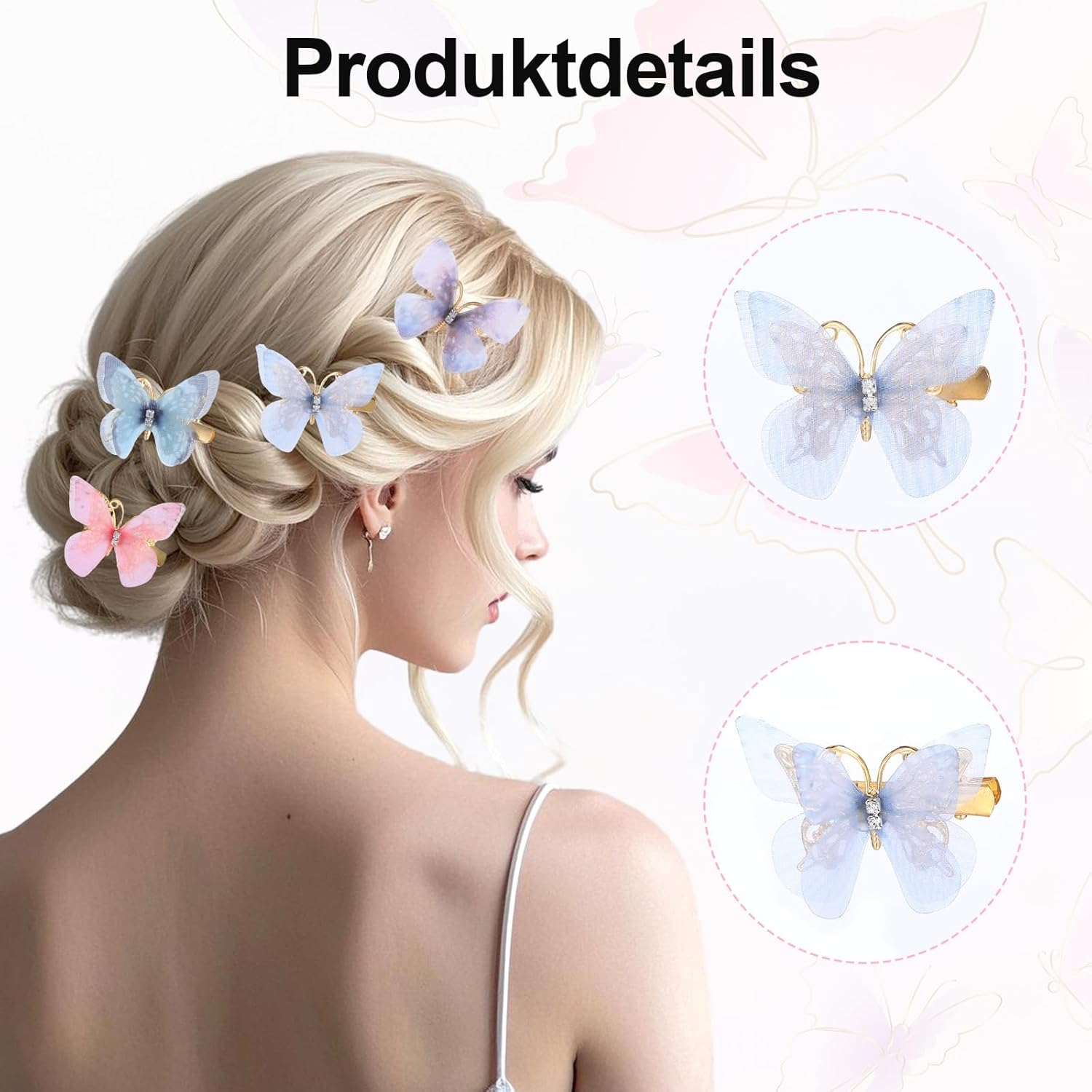 Pack of 18 Butterfly Hair Clips, Hair Clip, Butterfly Hair Clip, Small Children'S Hair Accessories, Girls (Solution 2) image number 5