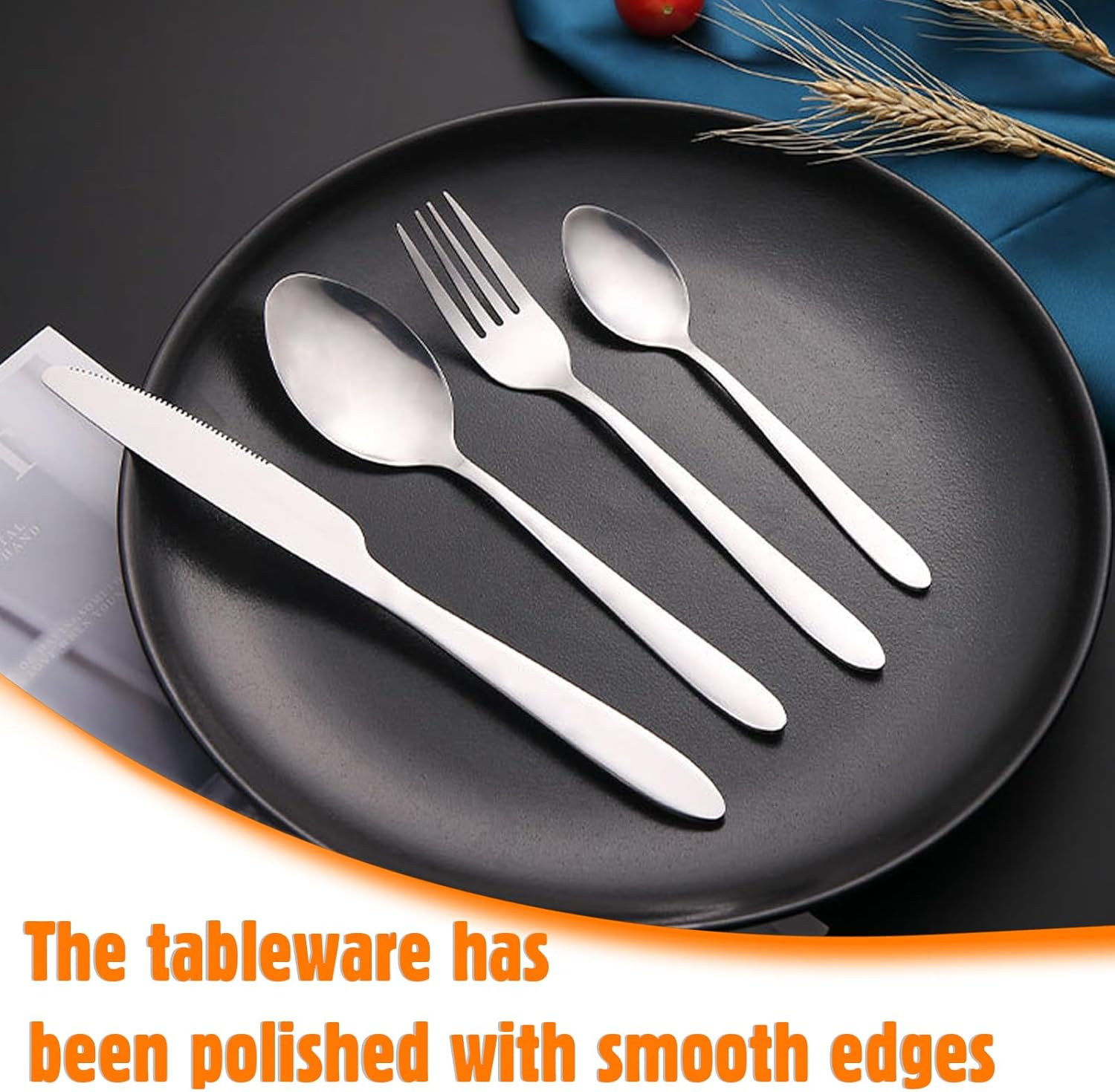 RETON 24 Piece Silverware Set, Stainless Steel Flatware Set Include Knife Fork Spoon Set, Mirror Polished Cutlery Set Service for 6, Tableware Utensil Set for Home Party Restaurant (Sliver) image number 6