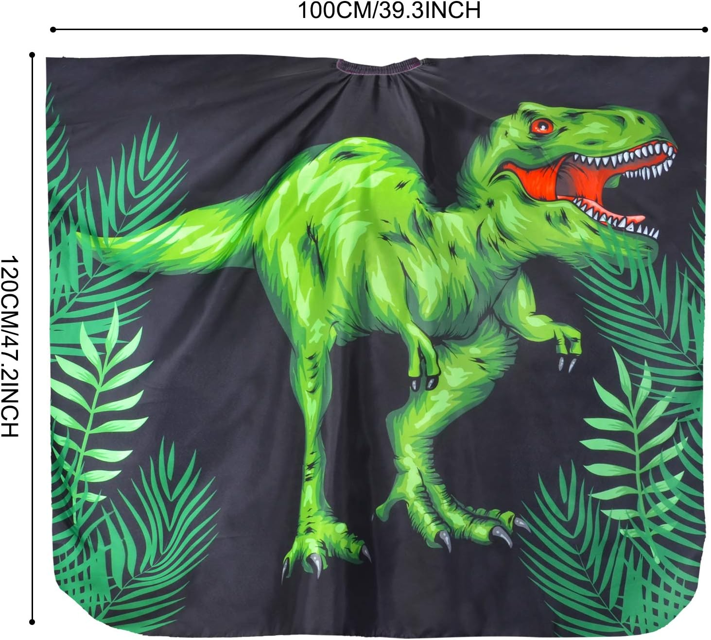 Kids Haircut Waterproof Barber Cape Cover, Dinosaur Hair Cutting Apron for Boys with Adjustable Snap Closure image number 4