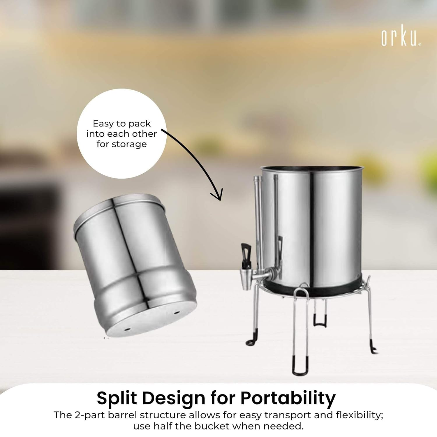 Orku 11L Gravity Benchtop Water Filter + Gauge-Stainless Steel Fluoride Removal image number 4