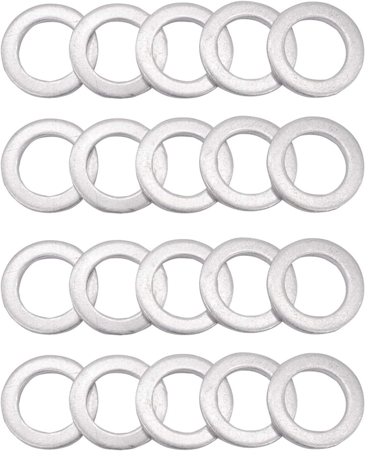 20Pcs Aluminum Drain Packing M12 Oil Drain Plug Gasket Compression Washer Sealing Ring Change Oil （12X22Mm）