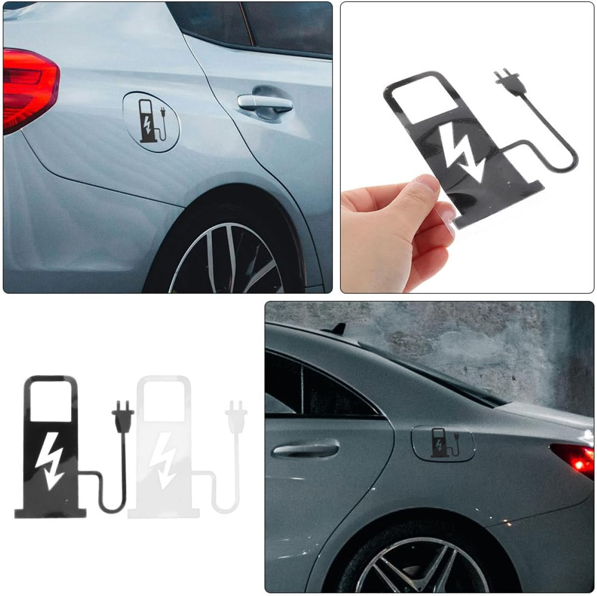 Ciieeo 2Pcs Ev Charging Decals Car Stickers PVC Protective Coating UV Resistant Electric Vehicle Window Graphics Stylish Auto Body Decorations for Electric Cars image number 4
