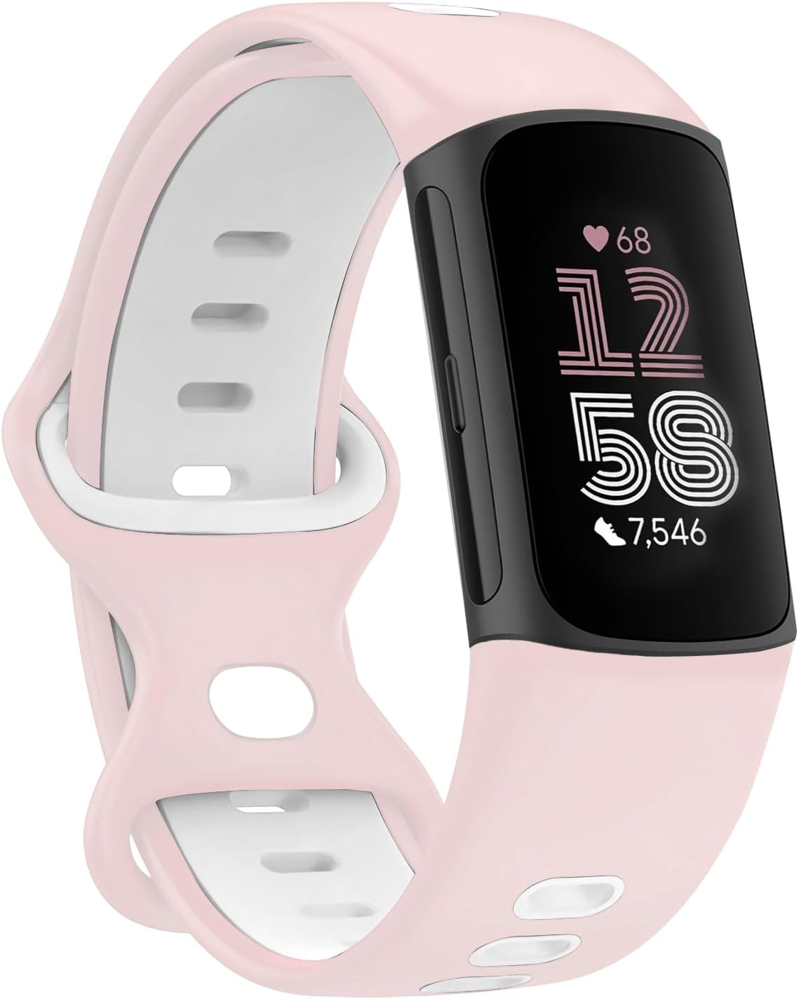 Silicone for Fitbit Charge 6 Band/Fitbit Charge 5 Band Women Men, Soft Silicone Breathable Sport Strap Replacement Wristbands