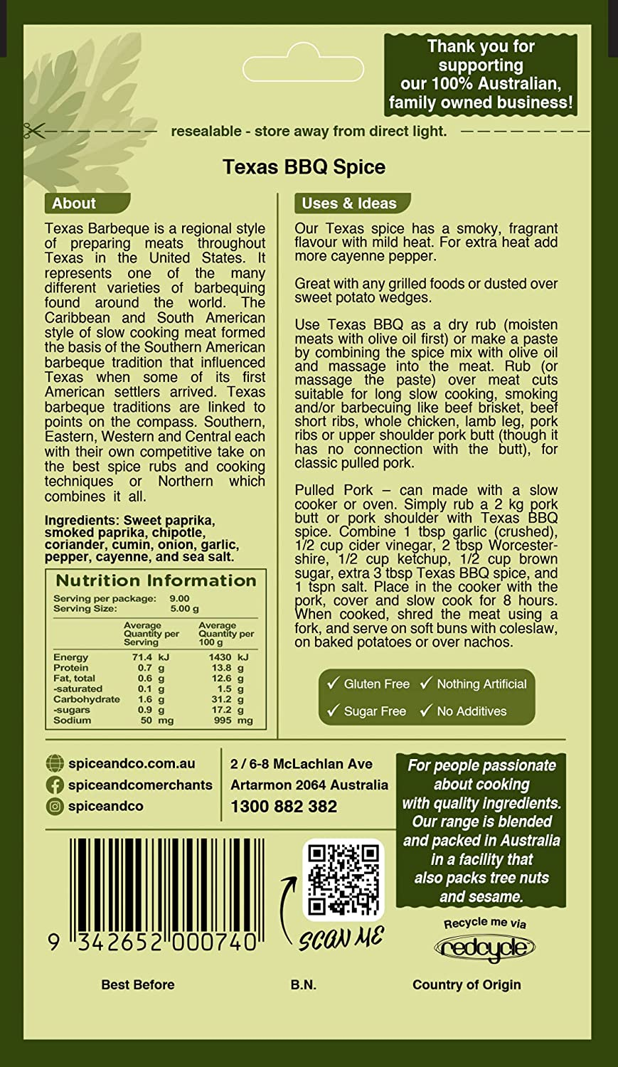 Spice & Co Texas BBQ Spice Mix 45 G image number 3