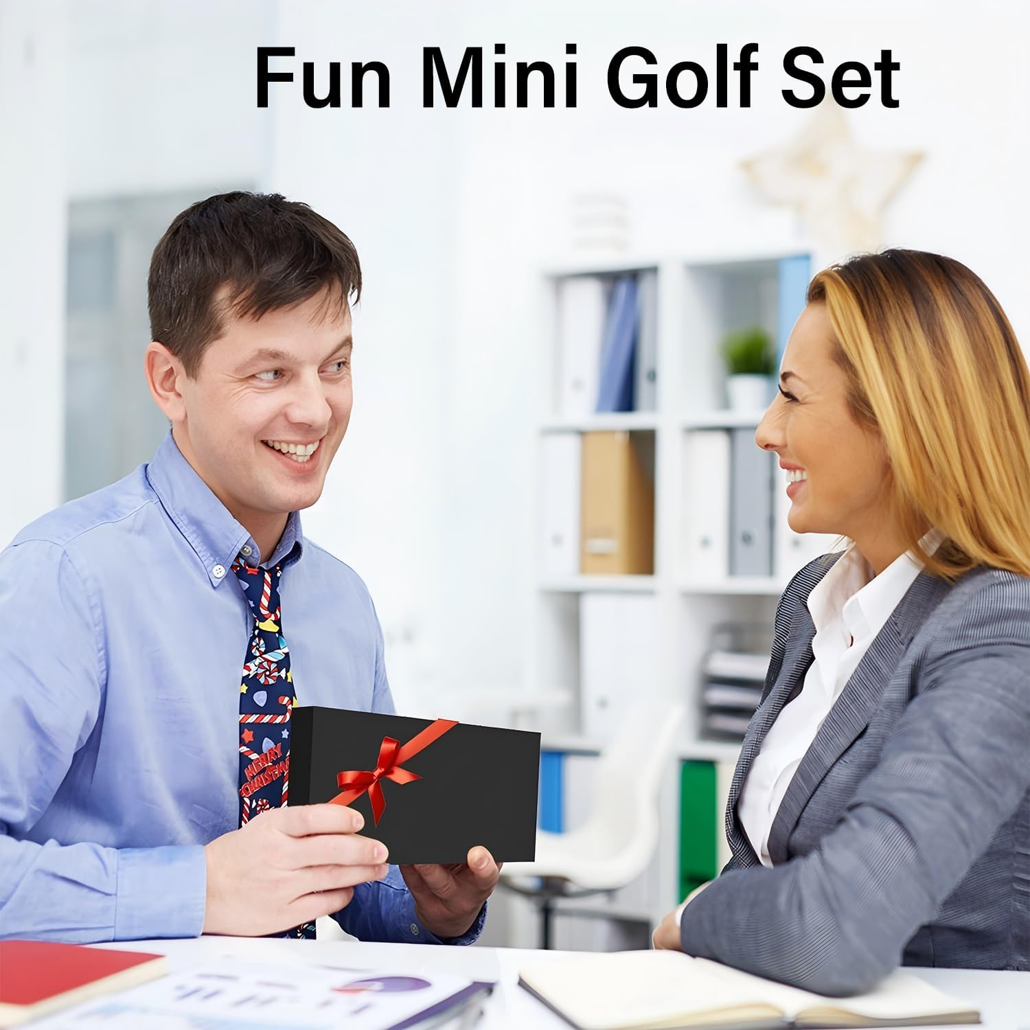 Golf Pen Desktop Games, Fun Mini Golf Set Includes Putting Green with Ball, Flag and 3 Golfs Club Pens Gifts for Golfers, Coworkers, Boss, Father, Boys, Trade Pen, Valentine'S Day image number 2