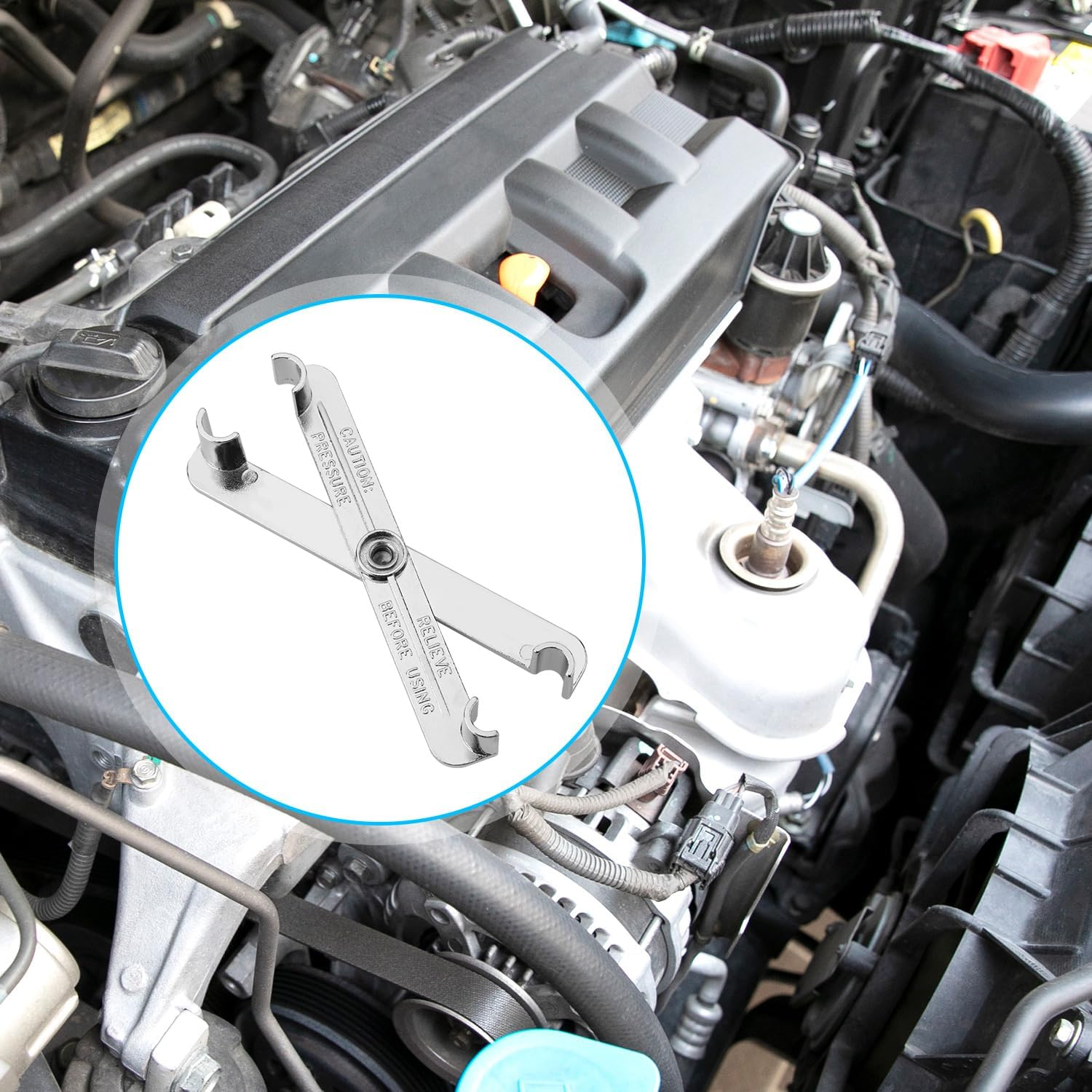 Fuel Line Transmission Line Disconnect Tool, Scissor Fuel Line Disconnect Tool 3/8 & 5/16 Inch Fuel Filter Tool 2-In-1 Transmission Line A/C Line Remover Tool for Mazda