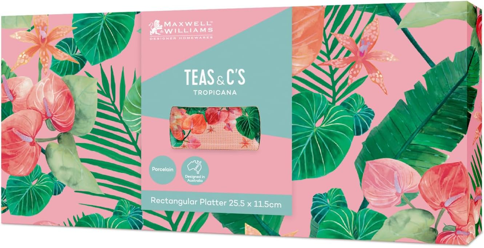 Maxwell & Williams Teas & C'S Tropicana Rectangular Platter 25.5X11.5Cm Pink Gift Boxed