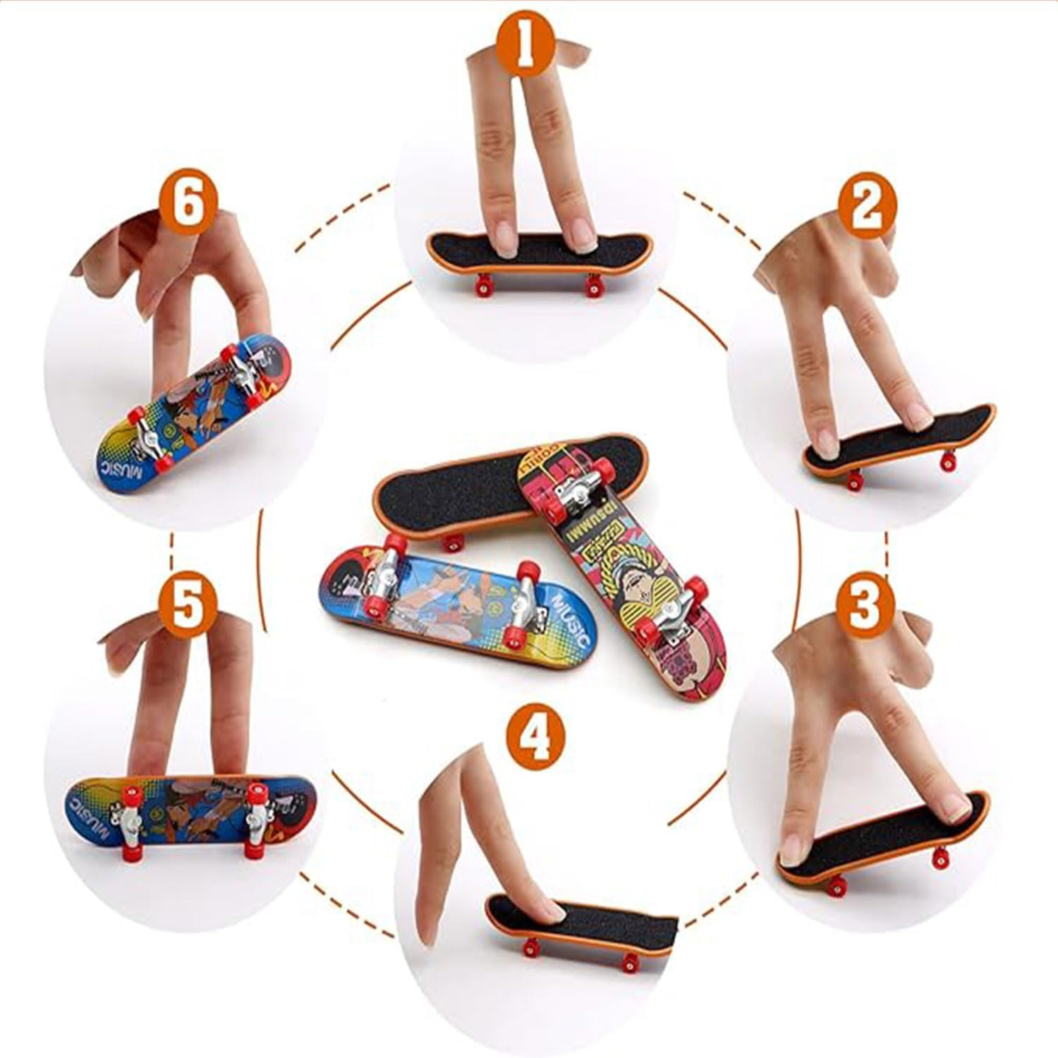 12Pcs Creative Finger Skateboards Set, Fun Fingertips Movement Starter Kit, Mini Finger Skateboarding Sports, Collection of Fingerboards for Skating Enthusiasts, Birthday Party Novelty Gift image number 6