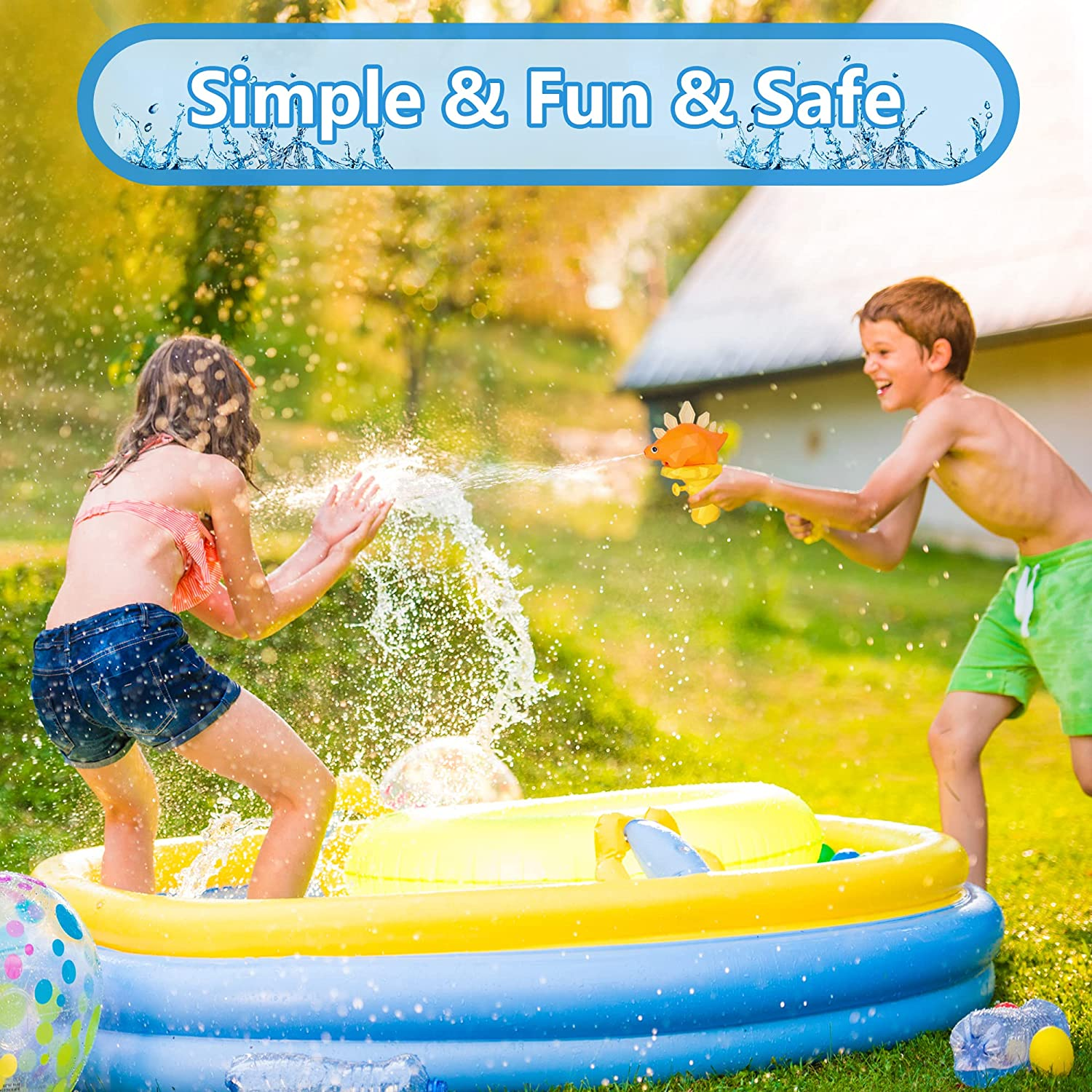 5 Pcs Water Squirt Guns for Kids, Small Dinosaur Water Pistols, Water Blaster Soaker Summer Swimming Pool Beach Party Favor Toys for Boys & Girls Toddlers Age2 3 4 5 6 image number 5